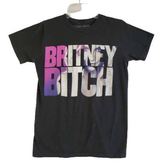 Britney Spears Tops - Britney Bitch Unisex Black T Shirt XS Spears Collection Eyes Las Vegas Tour Pop